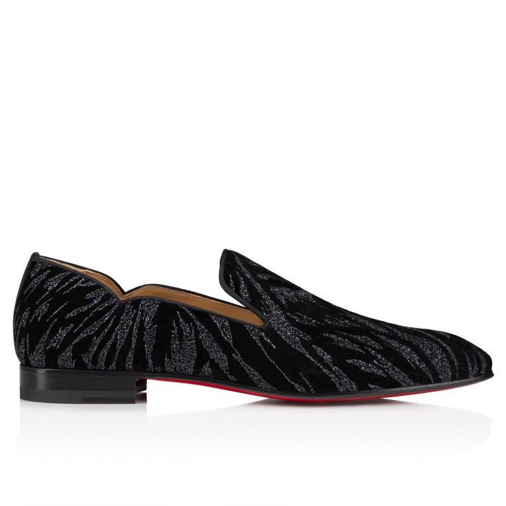 Dandy Chick - Loafers - Zebra printed velvet - Black - Men