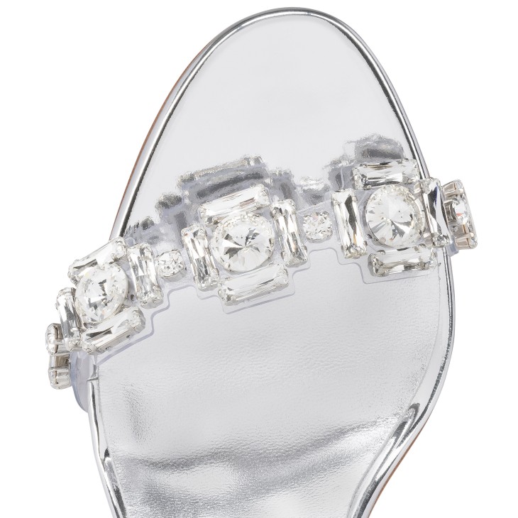 Just Jewel - 85 mm Sandals - TPU and laminated calf leather - Crystal -  Women - Christian Louboutin United States