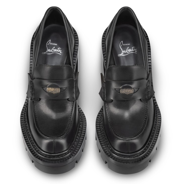 College Pump - 100 mm Pumps - Waxed calf leather - Black
