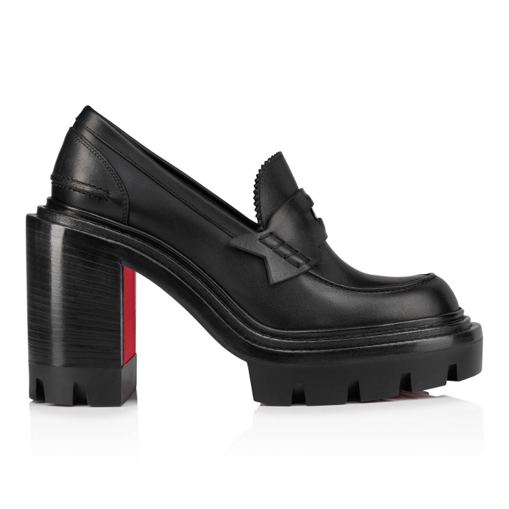 College Pump - 100 mm Pumps - Waxed calf leather - Black
