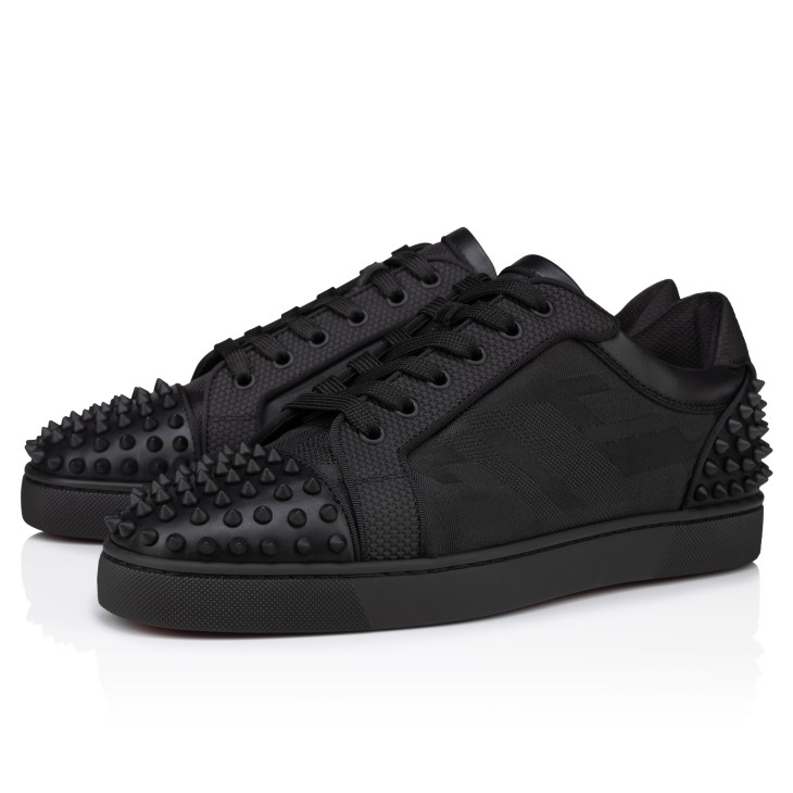 Seavaste 2 Sneakers Calf leather jacquard and spikes Black Men Christian Louboutin Canada