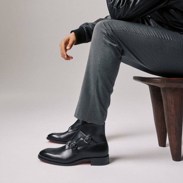 Chambelimonk Boot Other Booties Calf leather Black Men Christian Louboutin United States
