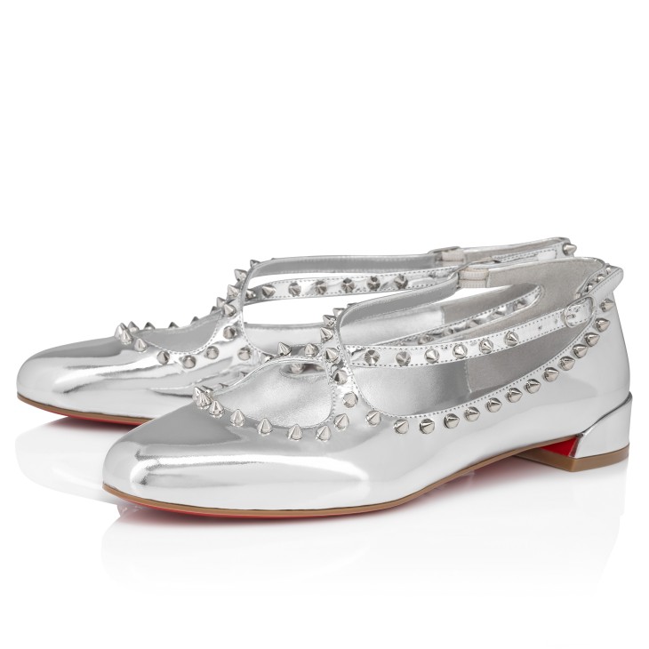 Louboutin white silver spikes online
