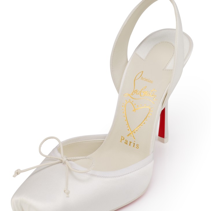 Cassia Lace Up - 100 mm Strappy pumps - Crepe satin - Ivory