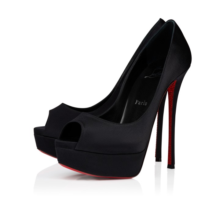 Lady Peep Suola Strass - 150 mm Pumps - Crepe satin - Black