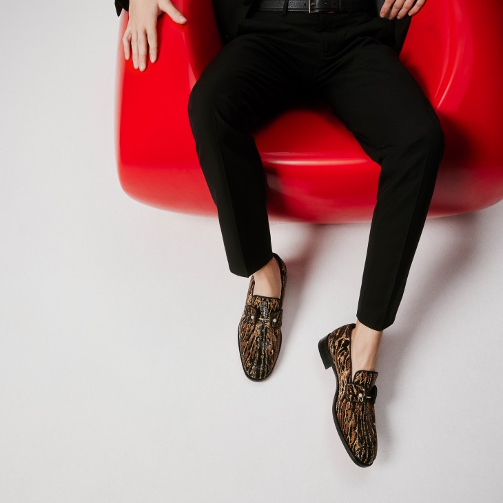 【楽天ランキング1位】 Chambelimoc Embroidered - Loafers - Ocelot Strass Night 小物