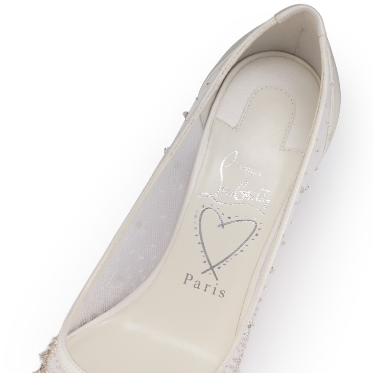 Miss Z Sparkling - 80 mm Pumps - Mesh and strass - Version Ivory