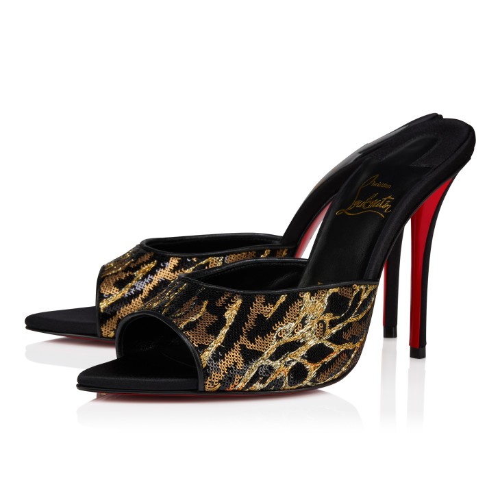 Miss Z Mule Ocelot - 100 mm Mules - Embroidered crepe satin