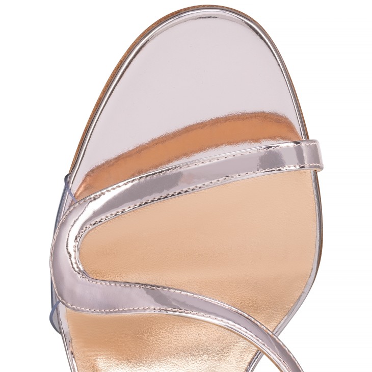 サンダル・ミュール Christian Louboutin Rosalie Sandals In Vintage Pink Laminate Christian Louboutin Rosalie Sandal in Vintage Pink Calfskin