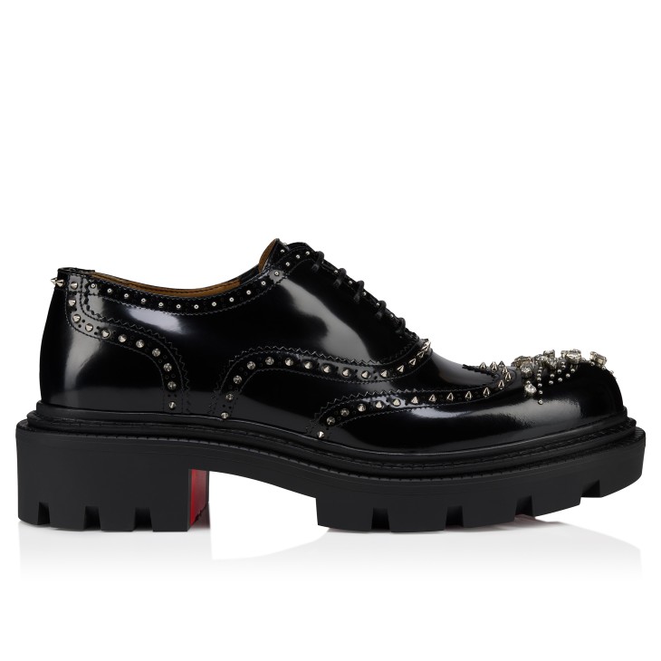 College Strass - Oxfords - Calf leather and strass - Black