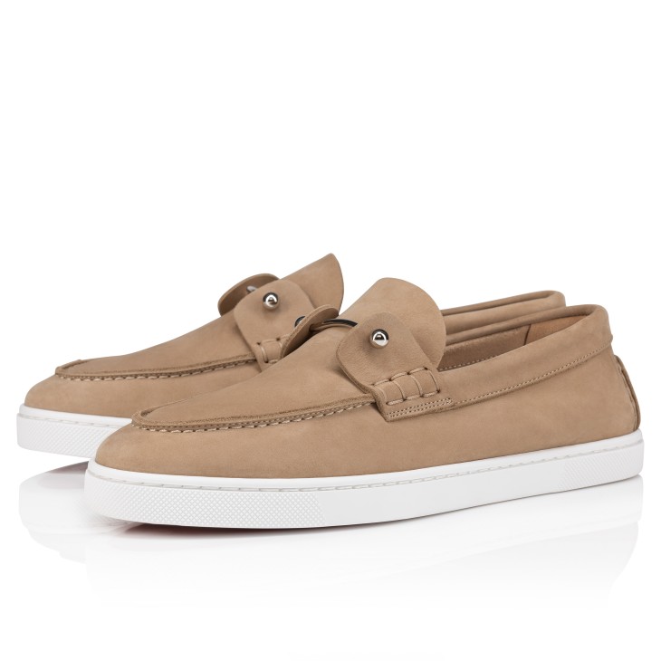 【Christian Louboutin】 Chambeliboat suede loafers Chambeliboat - Boat Shoes - Calf leather - Black - Men
