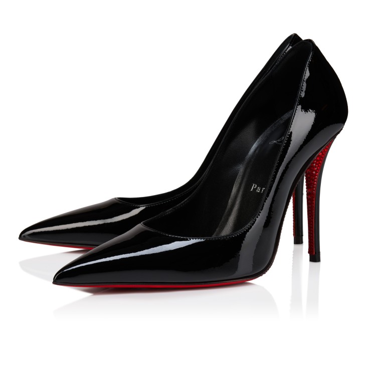 Miss Z Suola Strass - 100 mm Pumps - Patent calf leather - Black - Women - Christian  Louboutin United States