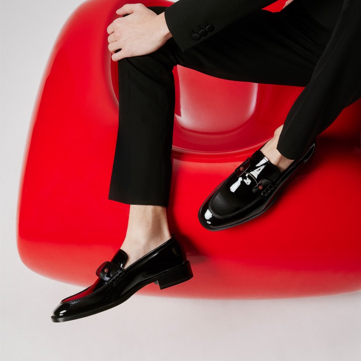 Chambelimoc Night Strass Max - Loafers - Patent calf leather - Black - Men  - Christian Louboutin United States