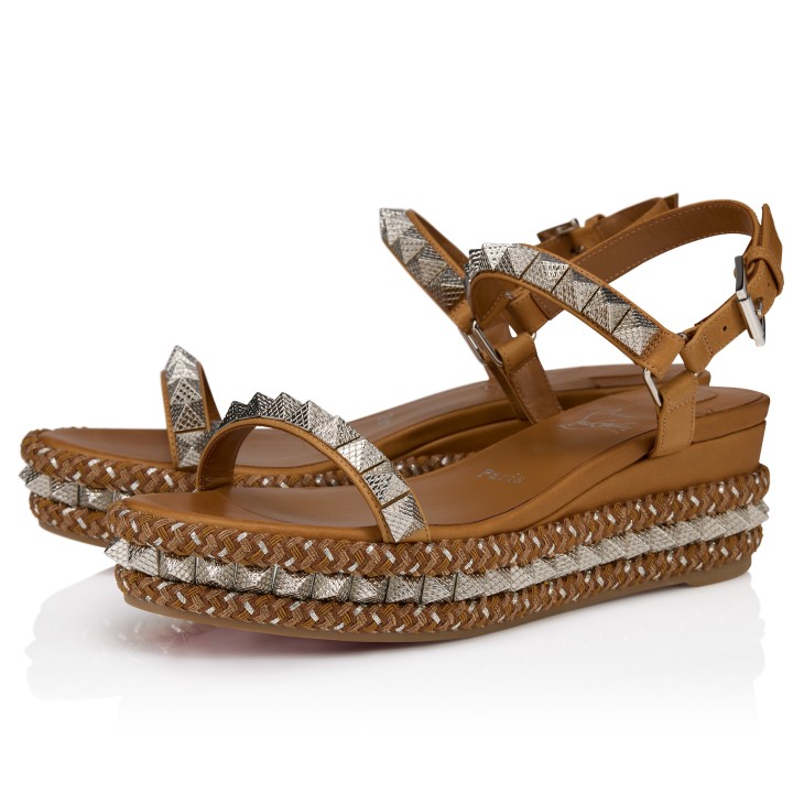 【新品未開封・送料無料】 Pyraclou - 60 mm Espadrilles - Waxed calf leather - Terra 38