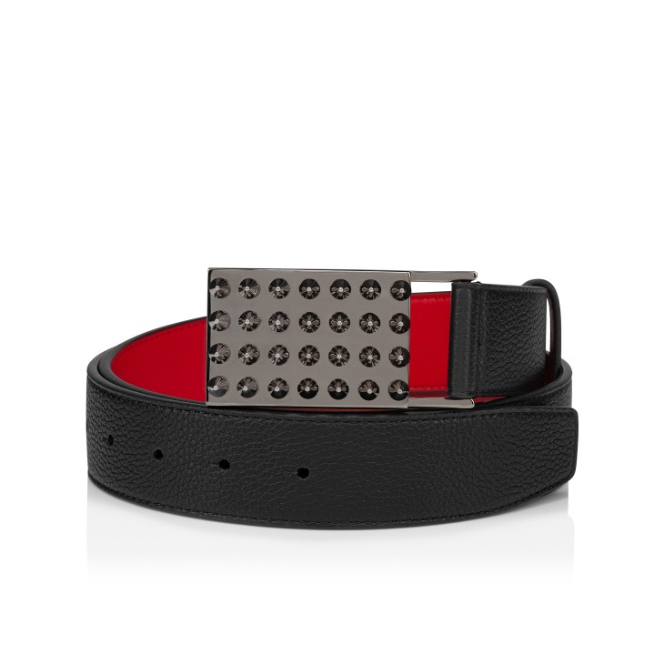 Christian Louboutin レザーベルト ブラック/レッド Funky - Belt - Calf leather - Black - Christian Louboutin United