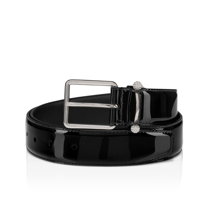 Christian Louboutin Chambeliss Black Silver Mens Belt