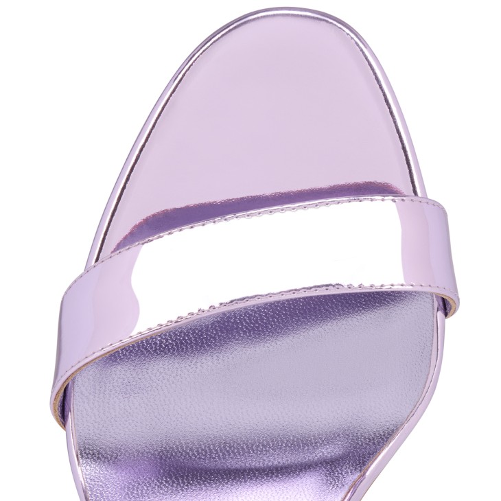 Christian Louboutin パープル サンダル 35 Miss Z Sandal - 100 mm Strappy sandals - Laminated calf leather