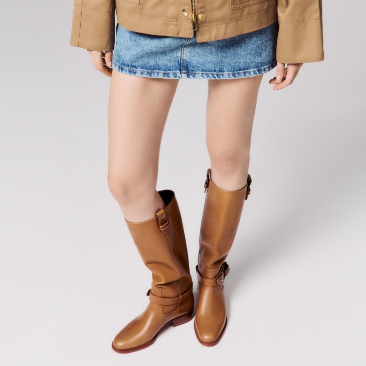 Dianouchette Botta - Boots - Waxed calf leather - Terra - Women