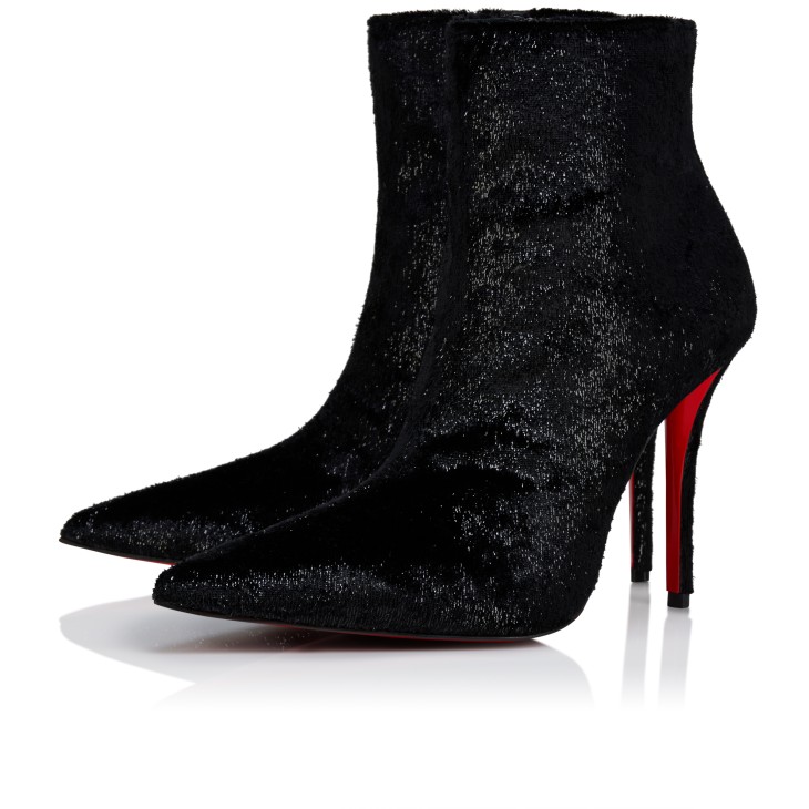 Miss Z Booty - 100 mm Low boots - Shiny velvet effect calf leather