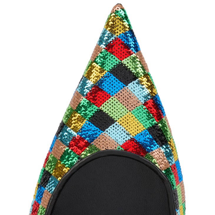 Miss Z Arlequin - 100 mm Pumps - Micro-sequins embroidered crepe
