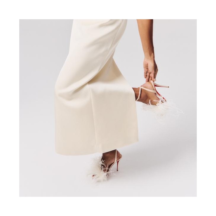 Miss Z Poupi - 100 mm Strappy sandals - Crepe satin - Blush