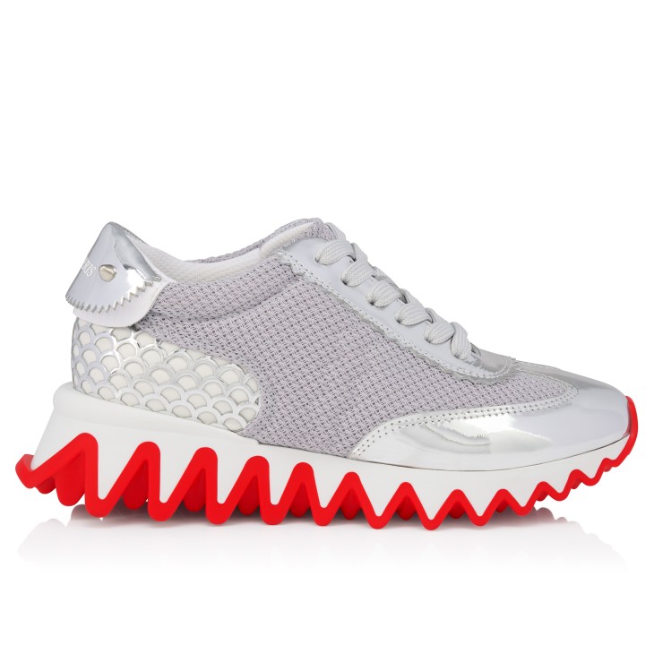 Mini Shark - Running sneakers - Calf leather - Silver - Kids