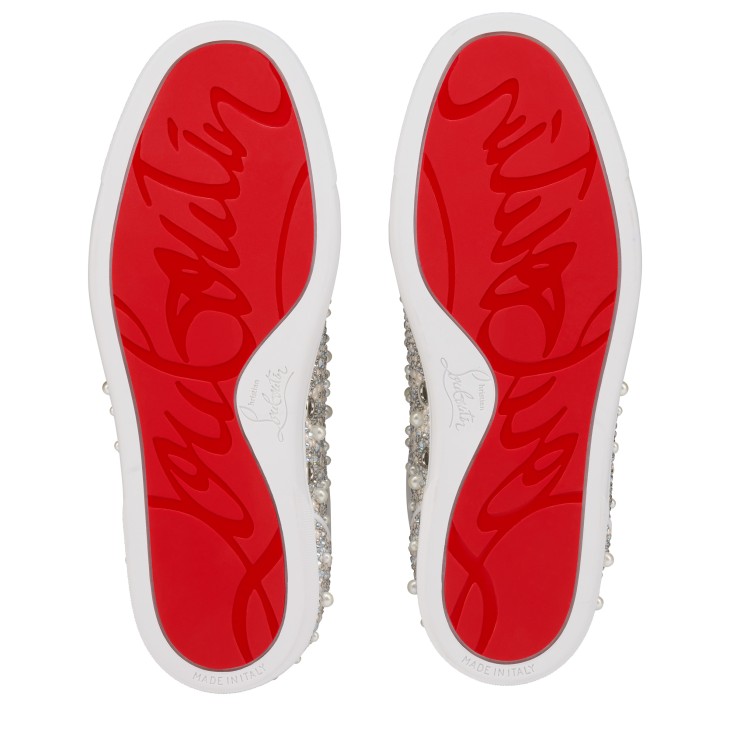 Louiseperla - Sneakers - Crepe satin, calf leather, strass et
