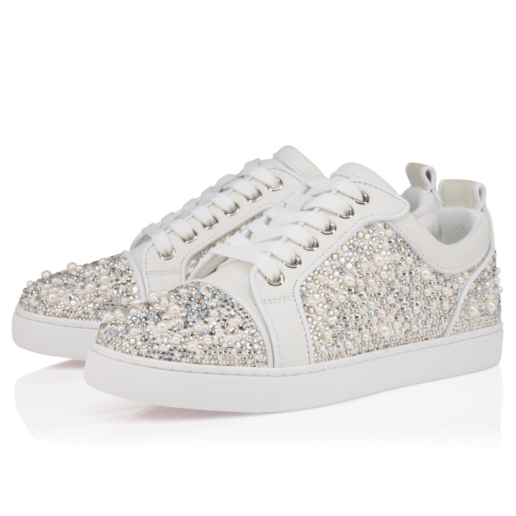 Louiseperla - Sneakers - Crepe satin, calf leather, strass et