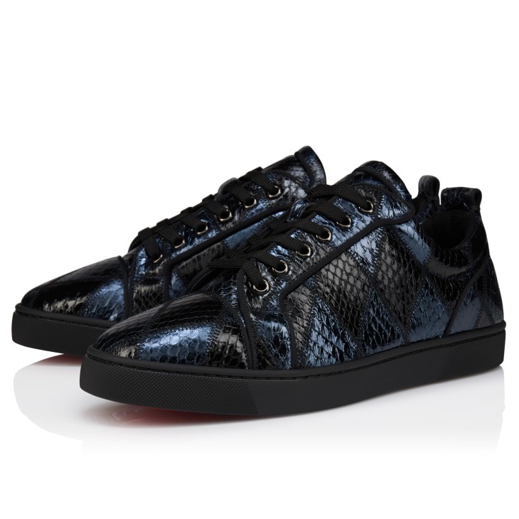 Christian Louboutin ブラック 38.5 Louis Junior - Sneakers - Patchwork watersnake leather - Black
