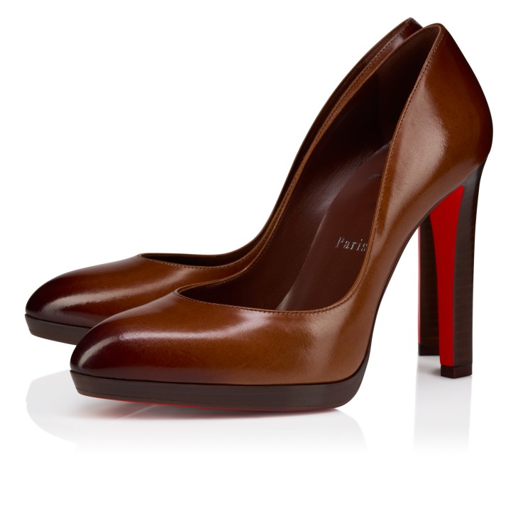 Christian Louboutin ブラウン ハイヒール Fannylove Alta - 120 mm Pumps - Patinated calf leather - Dark