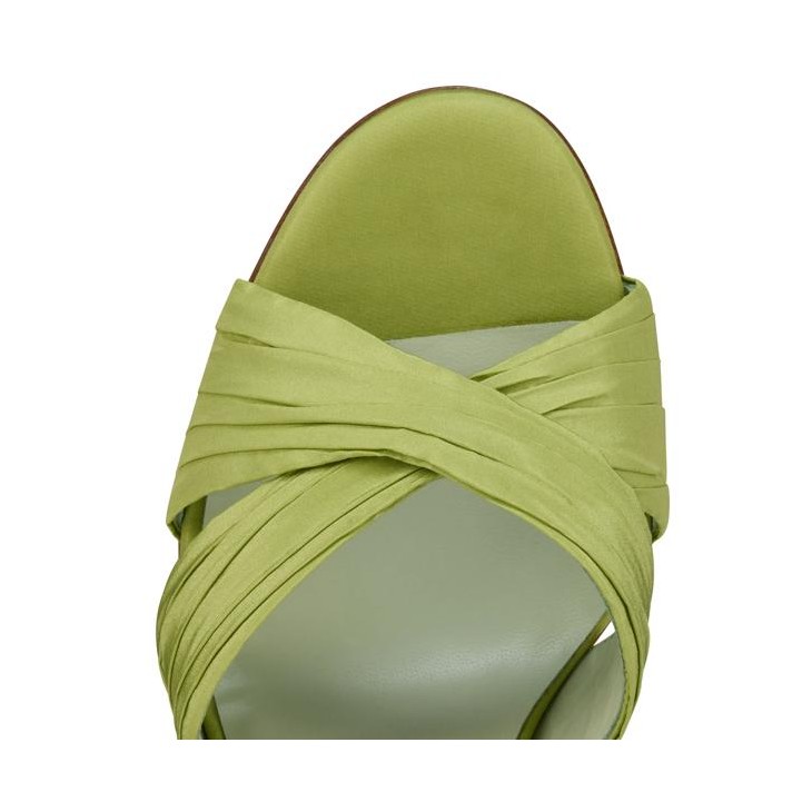 Affabula Lace Up - 100 mm Strappy sandals - Silk taffetas - Haiiro