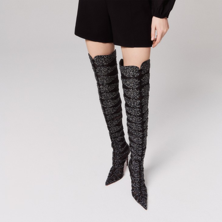 Circus Max Perla Botta Alta - 100 mm Thighboots - Suede leather