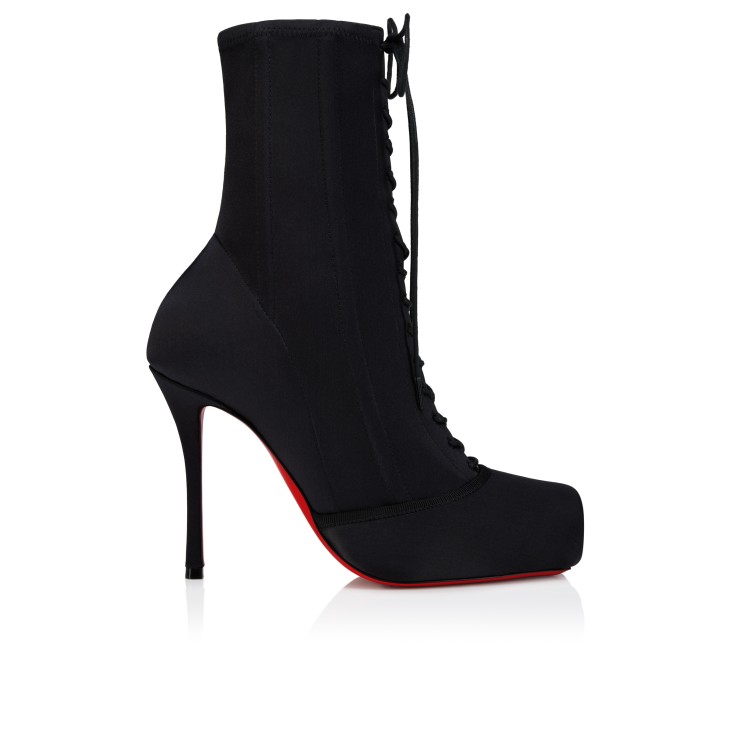 Pavlova Booty - 100 mm Low boots - Crepe satin - Black - Women