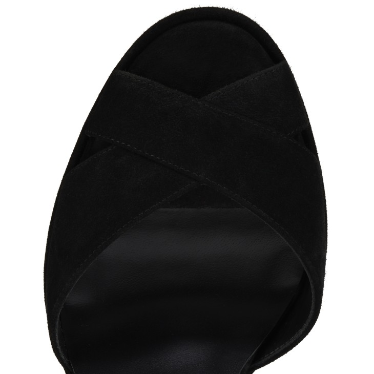 Cora - 100 mm Sandals - Veau velours - Black - Women - Christian