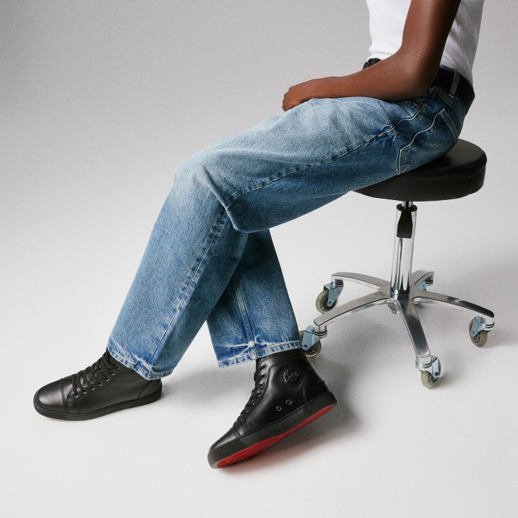Louis - High-top sneakers - Calf leather - Black - Men - Christian