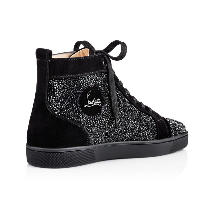 Louis Strass - Sneakers - Veau velours leather and strass - Black 