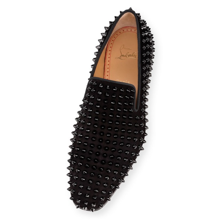 Dandelion Spikes - Loafers - Veau velours and spikes - Black - Men