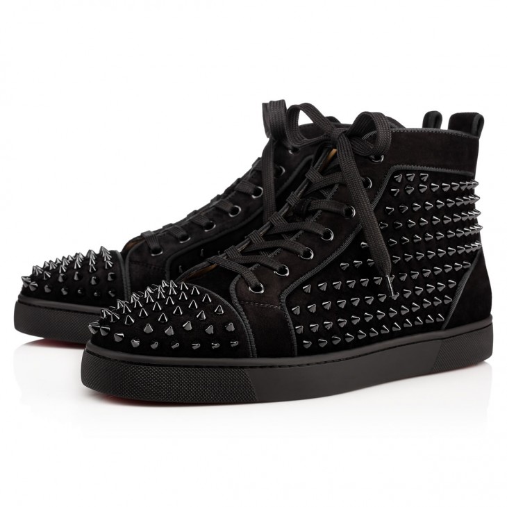 Louis - High-top sneakers - Veau velours and - Black - Christian