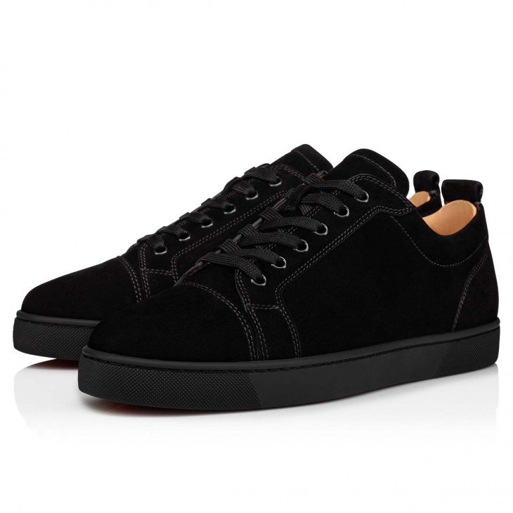 Christian Louboutin Louis Junior Velvet Sneakers - Black - 43.5