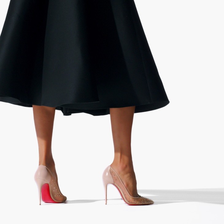 靴 Christian Louboutin Follies Strass 37 Follies Strass - 100 mm Pumps - Mesh, suede calf and strass