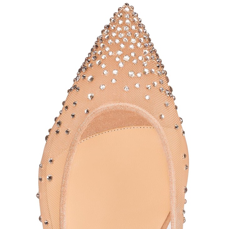 Christian louboutin/Follies Strass/ パンプス Follies Strass - Ballerinas - Mesh, suede calf and strass - Light