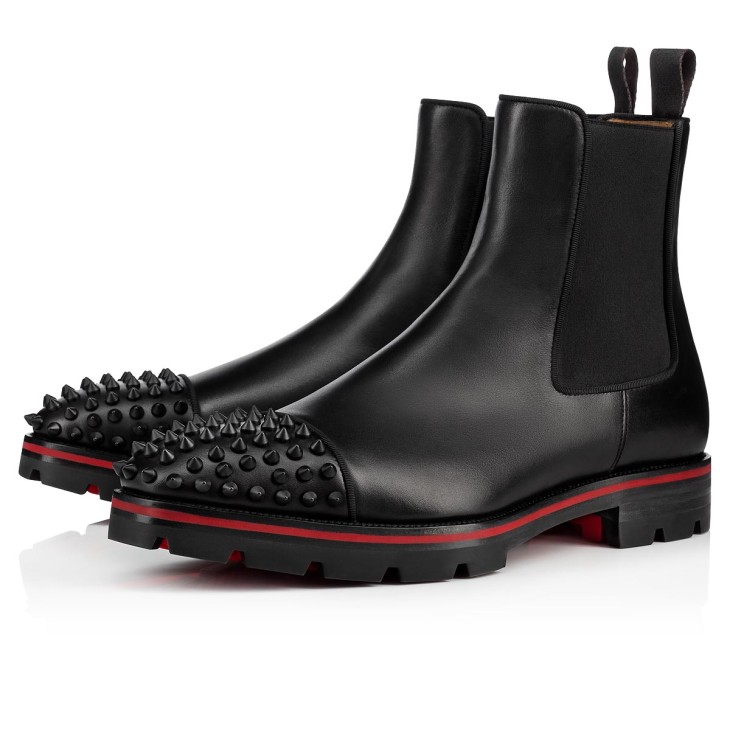 Christian Louboutin Black Melon Spikes Chelsea Boots