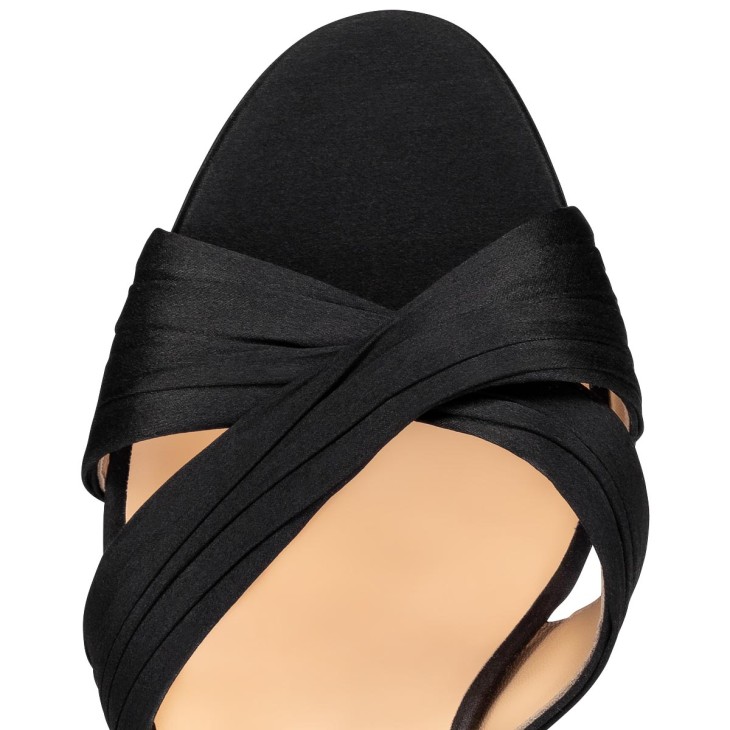 Nicol is Back - 85 mm Mules - Crepe satin - Black - Women