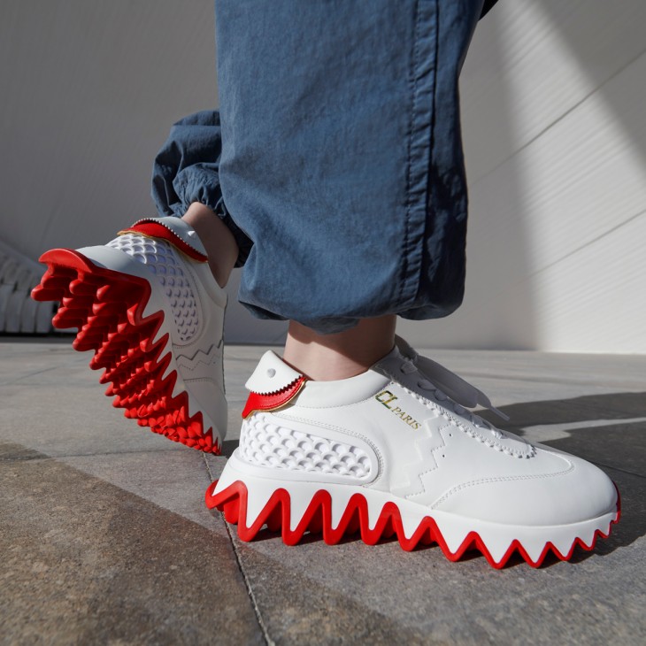 kamera tidsskrift plan Loubishark woman - Sneakers - Calf leather and neoprene - Bianco - Christian  Louboutin