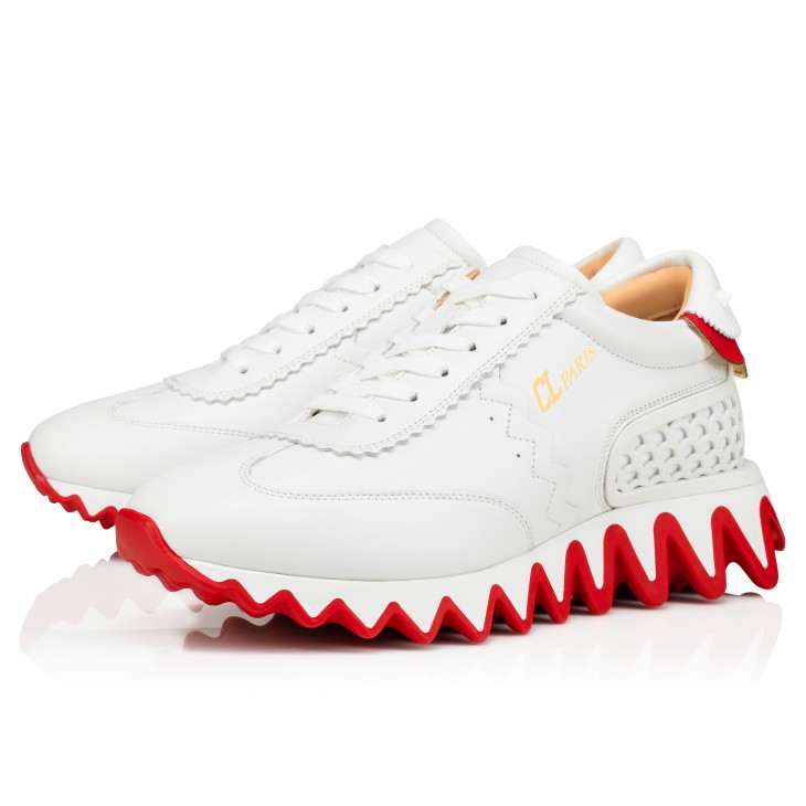 Christian Louboutin シャークソールスニーカー 28cm Loubishark - Sneakers - Calf leather and neoprene - Bianco - Women