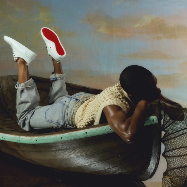 ルブタン風シンデレラ　Christian Louboutin F.A.V Fique A Vontade - Slip-on sneakers - Calf leather - White