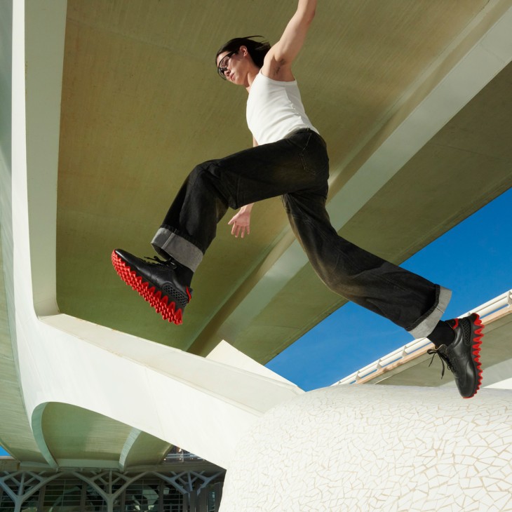 Christian Louboutin シャークソールスニーカー 28cm Loubishark - Sneakers - Calf leather and neoprene - Black - Men