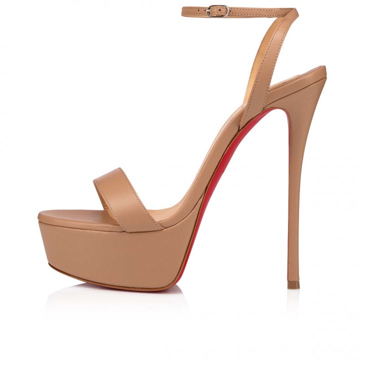 Loubi Queen Alta - 150 mm Sandals - Nappa leather - Blush