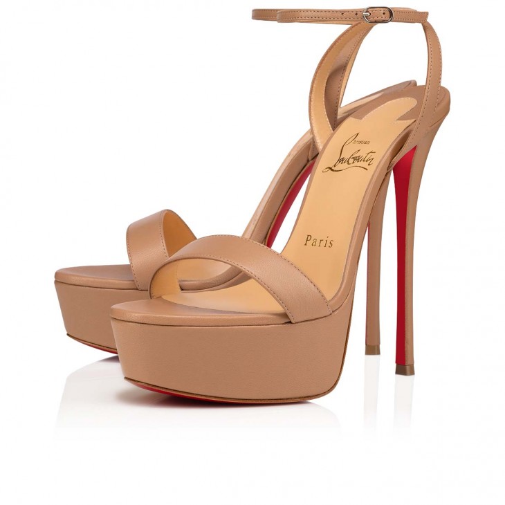 Loubi Queen Alta - 150 mm Sandals - Nappa leather - Blush