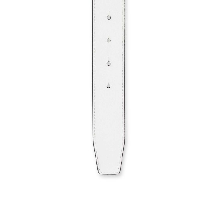 CL logo - Belt - Grained calf leather - Bianco - Christian